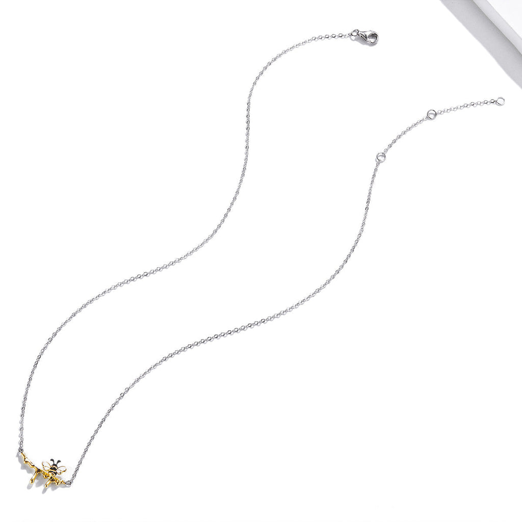 "Sylvory 925 Sterling Silver Honeybee Haven Necklace"