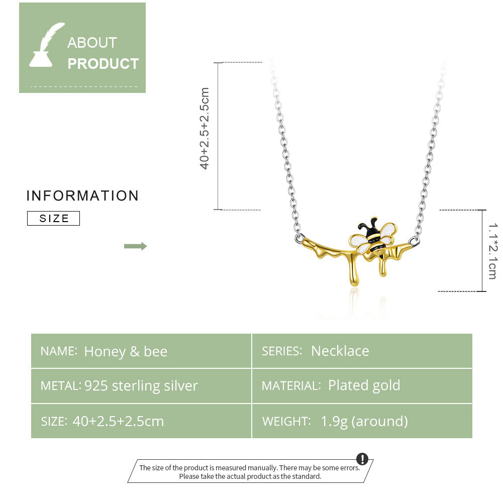 "Sylvory 925 Sterling Silver Honeybee Haven Necklace"