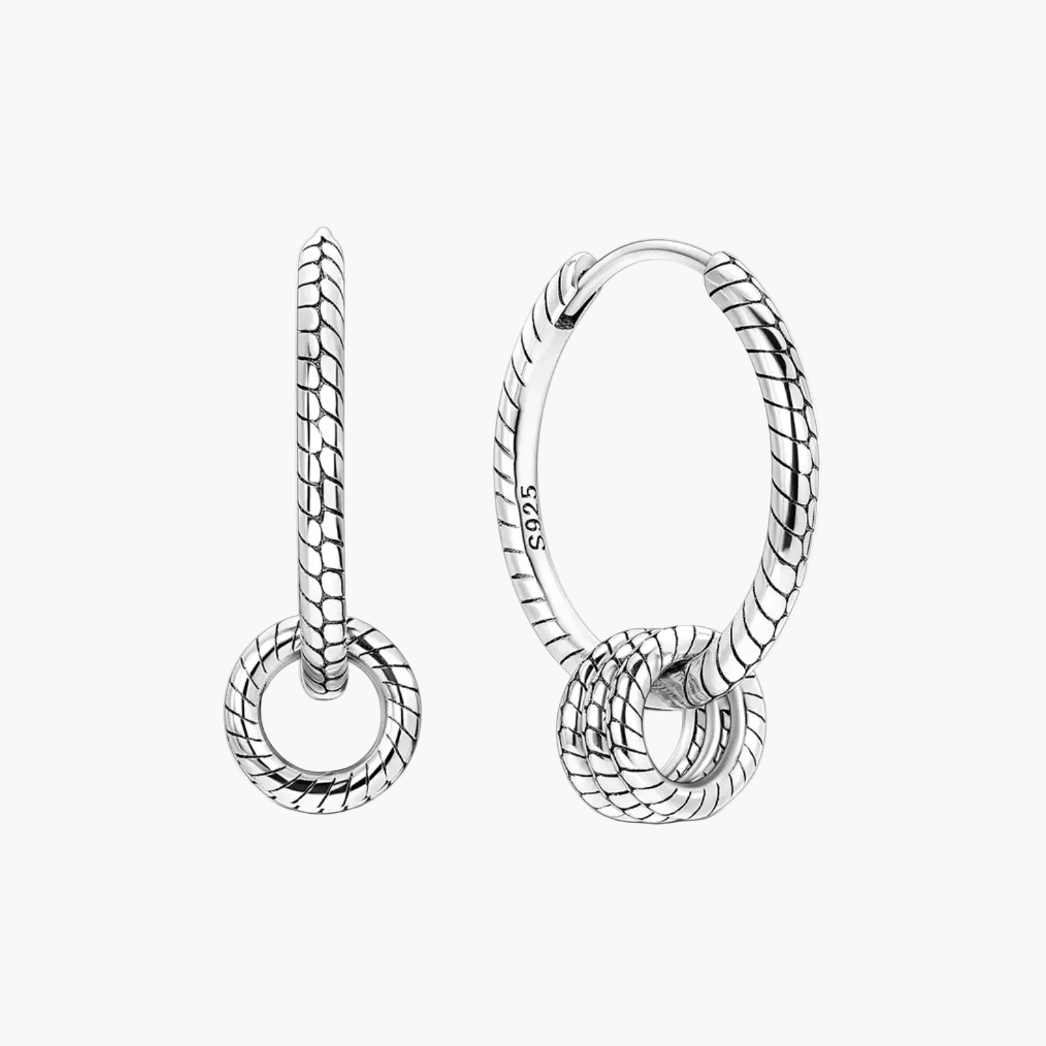 "Sylvory 925 Sterling Silver Hoop Charm Keeper Earring" Main image