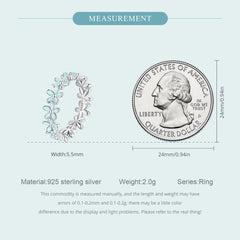 "Sylvory 925 Sterling Silver Iris Blue Floral Ring"