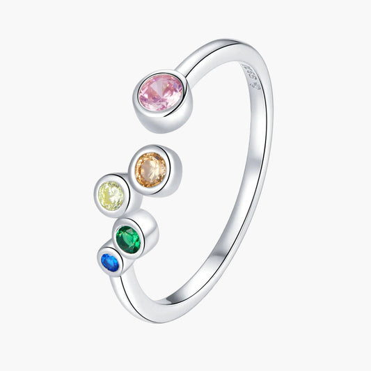 "Sylvory 925 Sterling Silver Kaleidoscope Color Ring"
