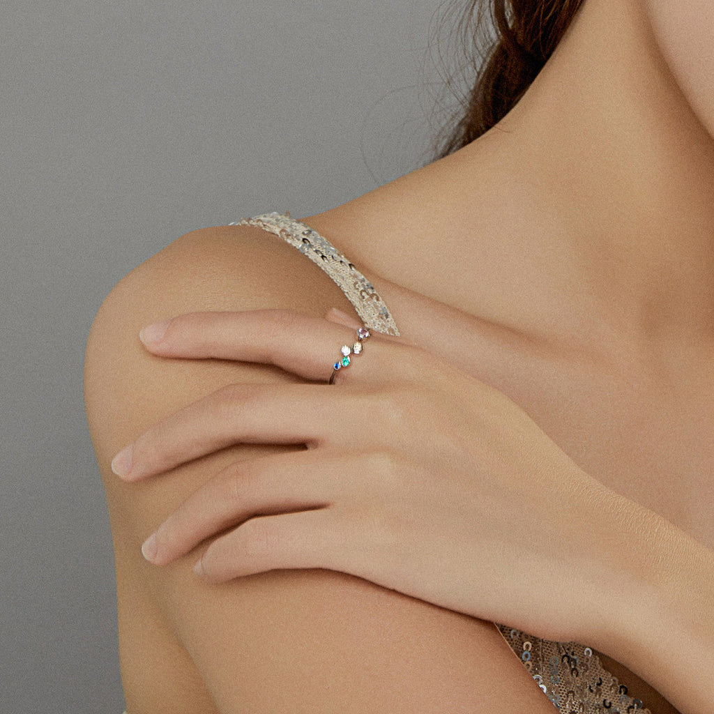 "Sylvory 925 Sterling Silver Kaleidoscope Color Ring"