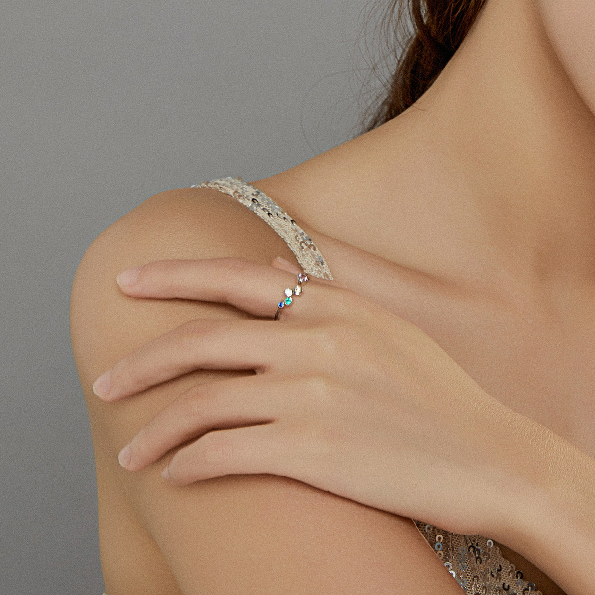 "Sylvory 925 Sterling Silver Kaleidoscope Color Ring"