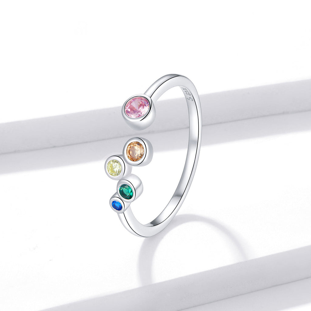 "Sylvory 925 Sterling Silver Kaleidoscope Color Ring"