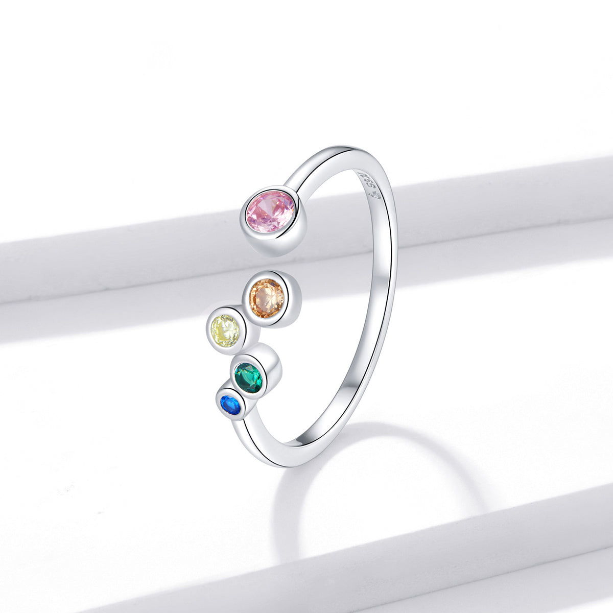 "Sylvory 925 Sterling Silver Kaleidoscope Color Ring"