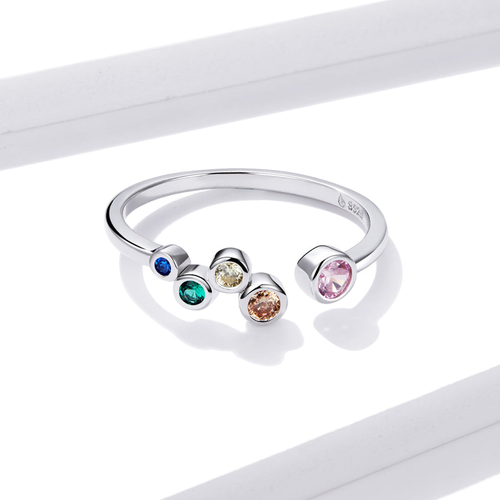 "Sylvory 925 Sterling Silver Kaleidoscope Color Ring"