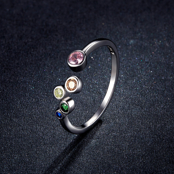 "Sylvory 925 Sterling Silver Kaleidoscope Color Ring"