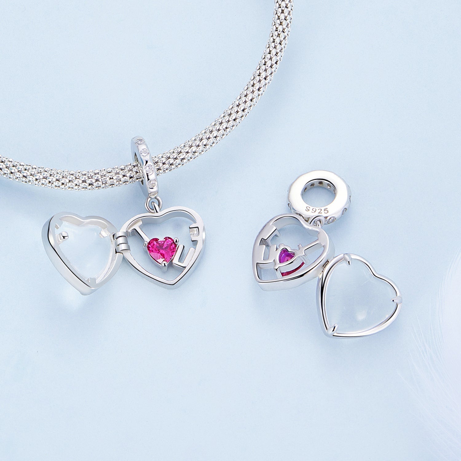 "Sylvory 925 Sterling Silver Keepsake of Love Charm"