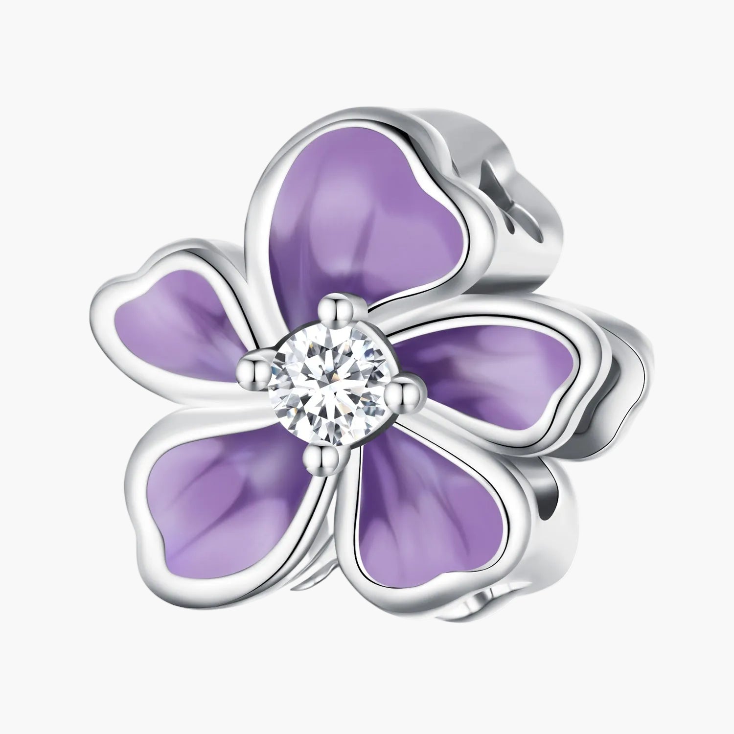 "Sylvory 925 Sterling Silver Lavender Bloom Charm" Main image