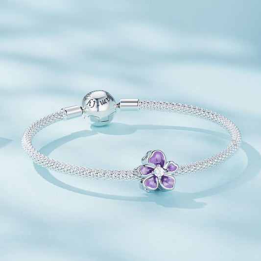 "Sylvory 925 Sterling Silver Lavender Bloom Charm"