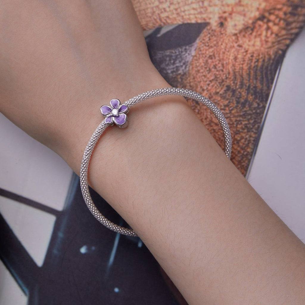 "Sylvory 925 Sterling Silver Lavender Bloom Charm"