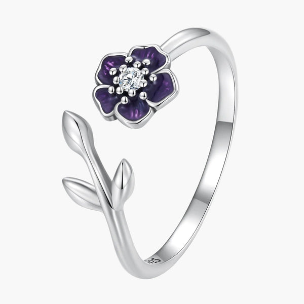 Silver Lavender Blooms Ring in 925 Sterling Silver by Sylvory