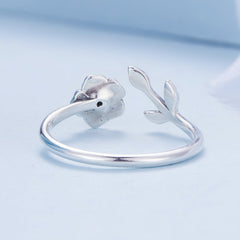 "Sylvory 925 Sterling Silver Lavender Blooms Ring"