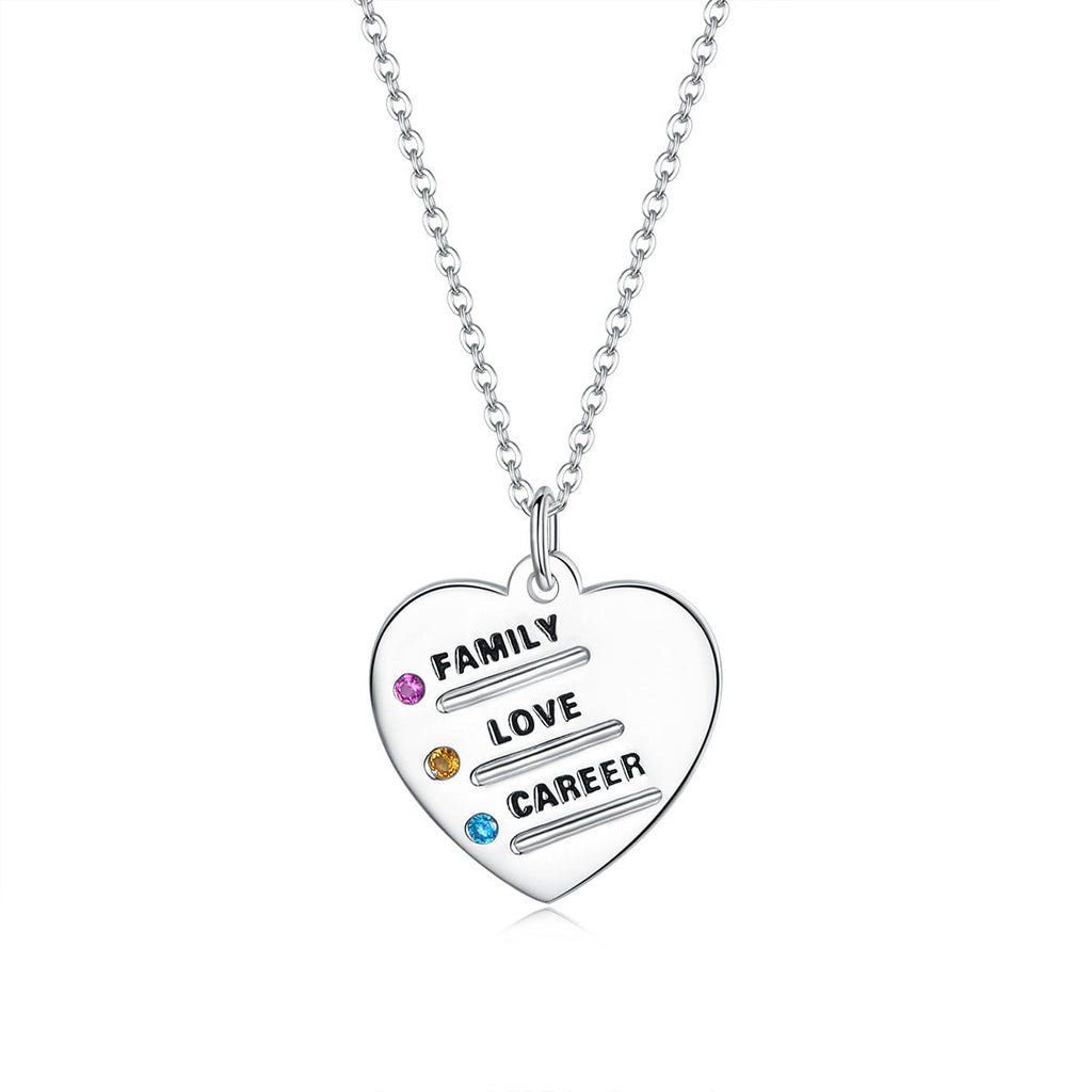 "Sylvory 925 Sterling Silver Life Priorities Necklace"