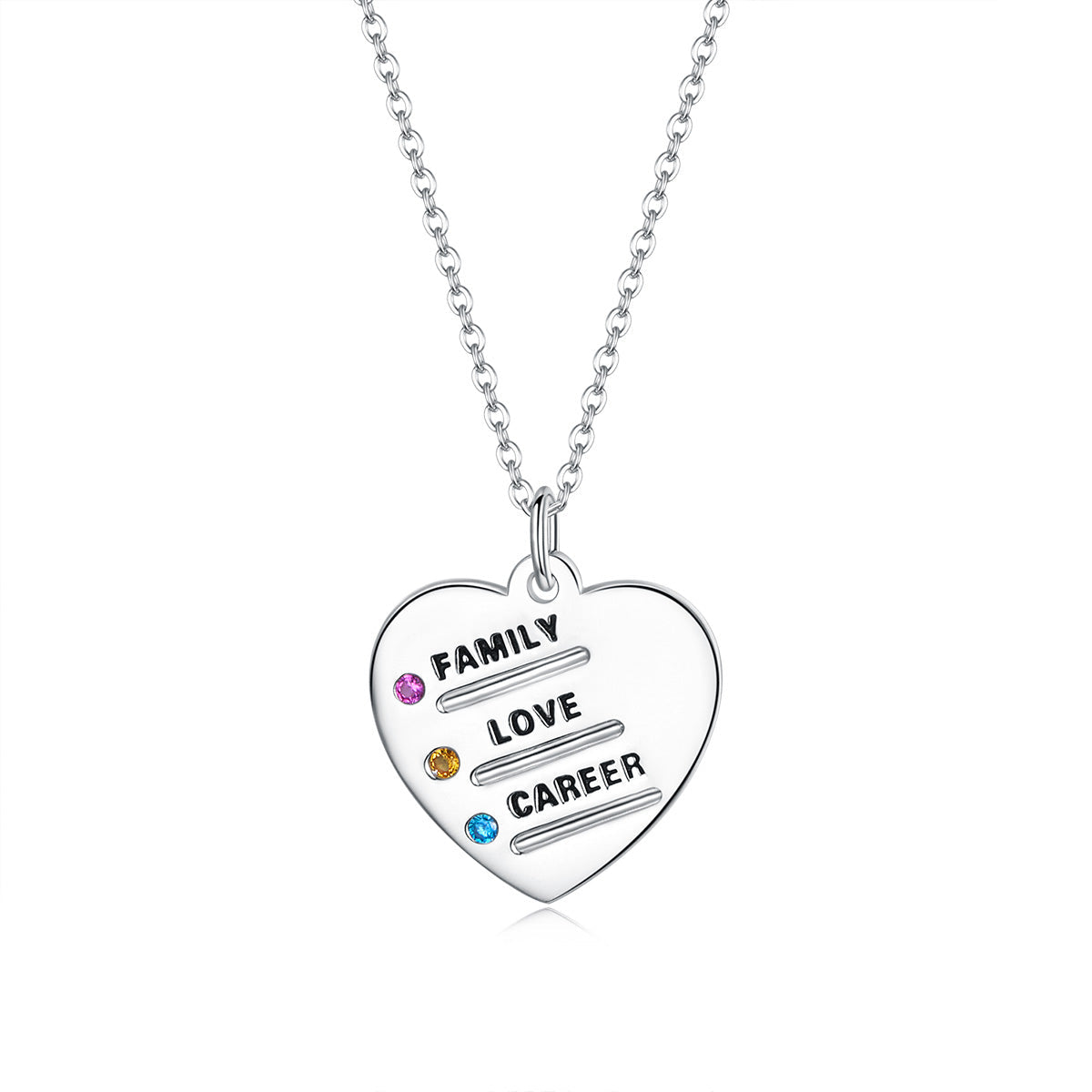 "Sylvory 925 Sterling Silver Life Priorities Necklace"