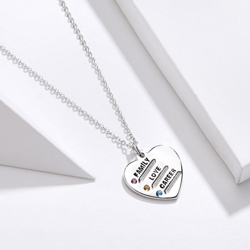 "Sylvory 925 Sterling Silver Life Priorities Necklace"