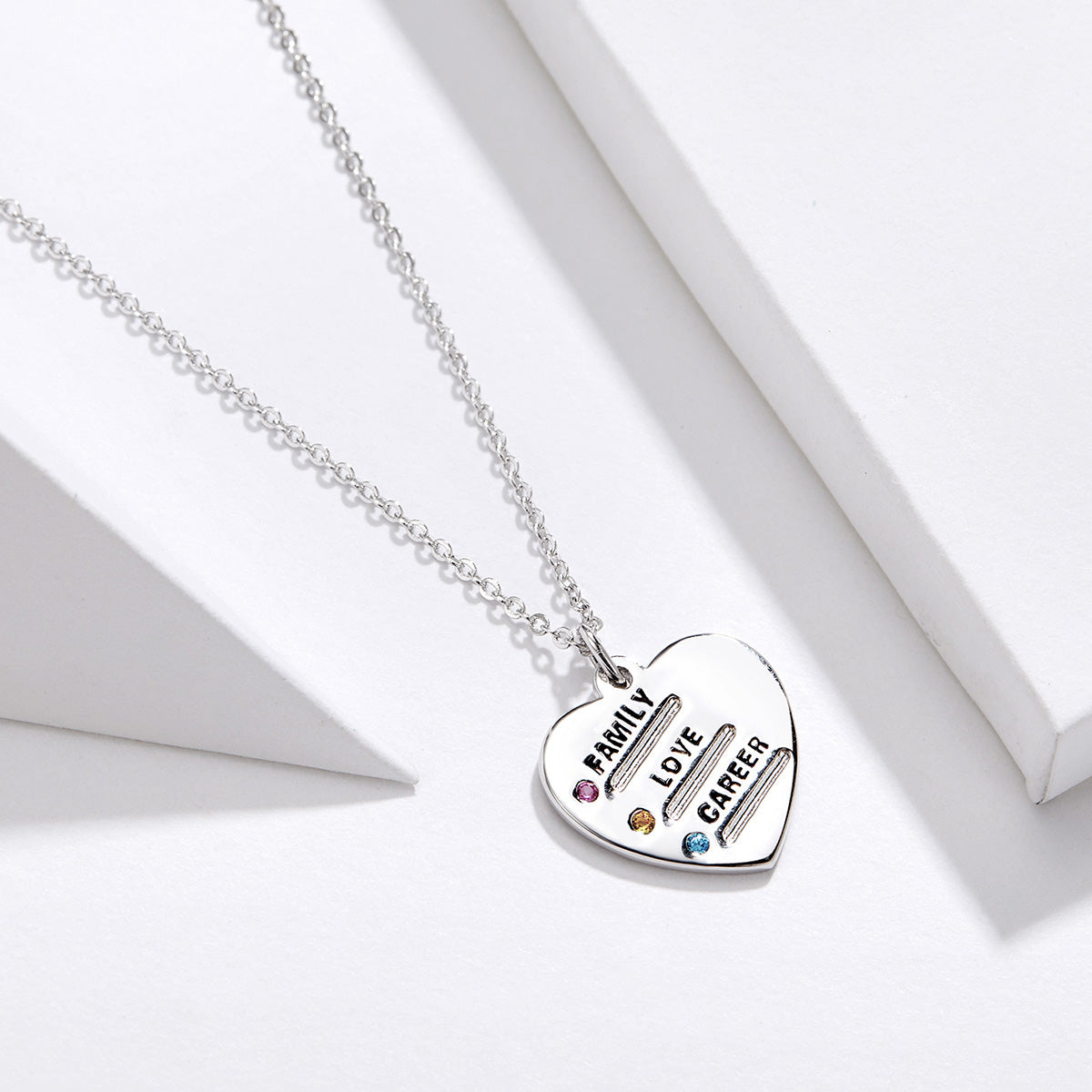 "Sylvory 925 Sterling Silver Life Priorities Necklace"