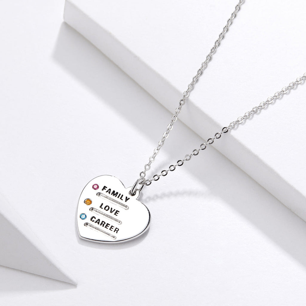 "Sylvory 925 Sterling Silver Life Priorities Necklace"