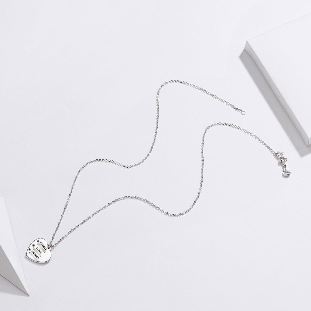 "Sylvory 925 Sterling Silver Life Priorities Necklace"