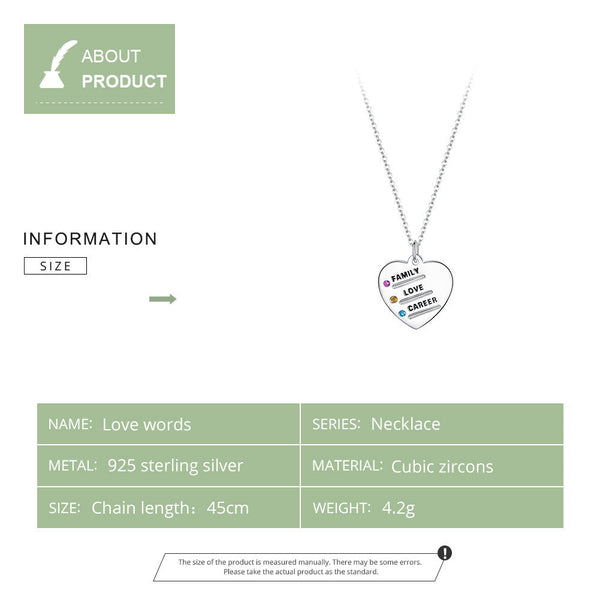 "Sylvory 925 Sterling Silver Life Priorities Necklace"