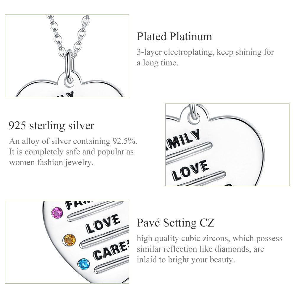 "Sylvory 925 Sterling Silver Life Priorities Necklace"