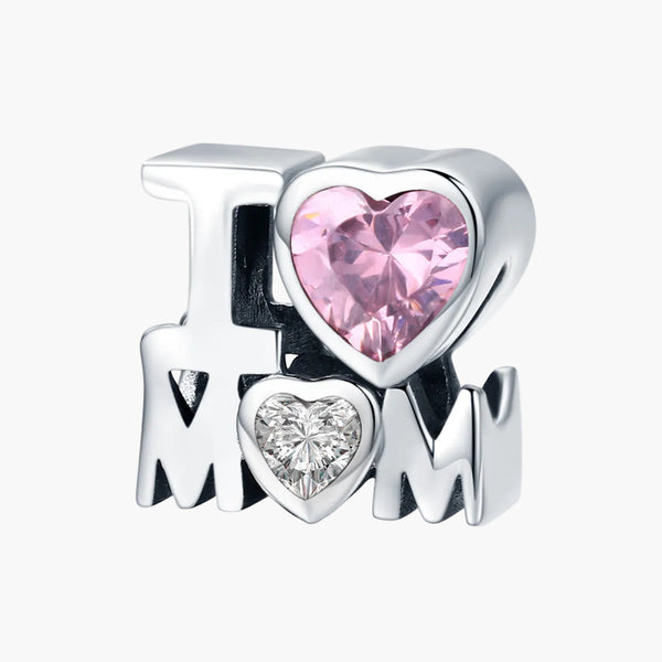 Silver Love for Mom Charm in 925 Sterling Silver by Sylvory