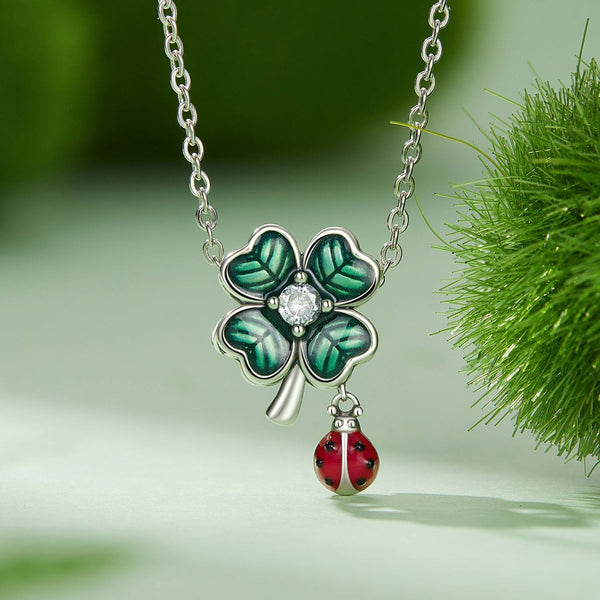 "Sylvory 925 Sterling Silver Lucky Leaf Ladybug Charm"
