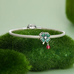 "Sylvory 925 Sterling Silver Lucky Leaf Ladybug Charm"