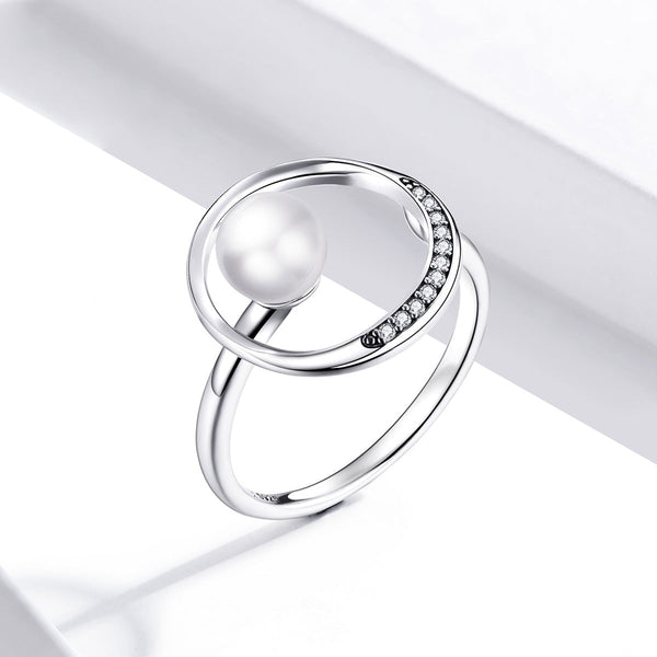 "Sylvory 925 Sterling Silver Lumina Pearl Ring"