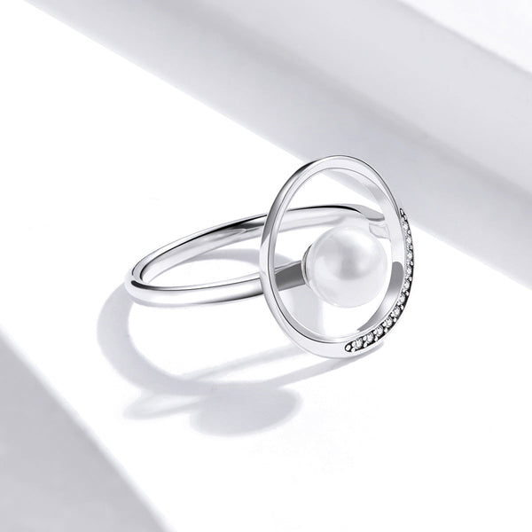 "Sylvory 925 Sterling Silver Lumina Pearl Ring"