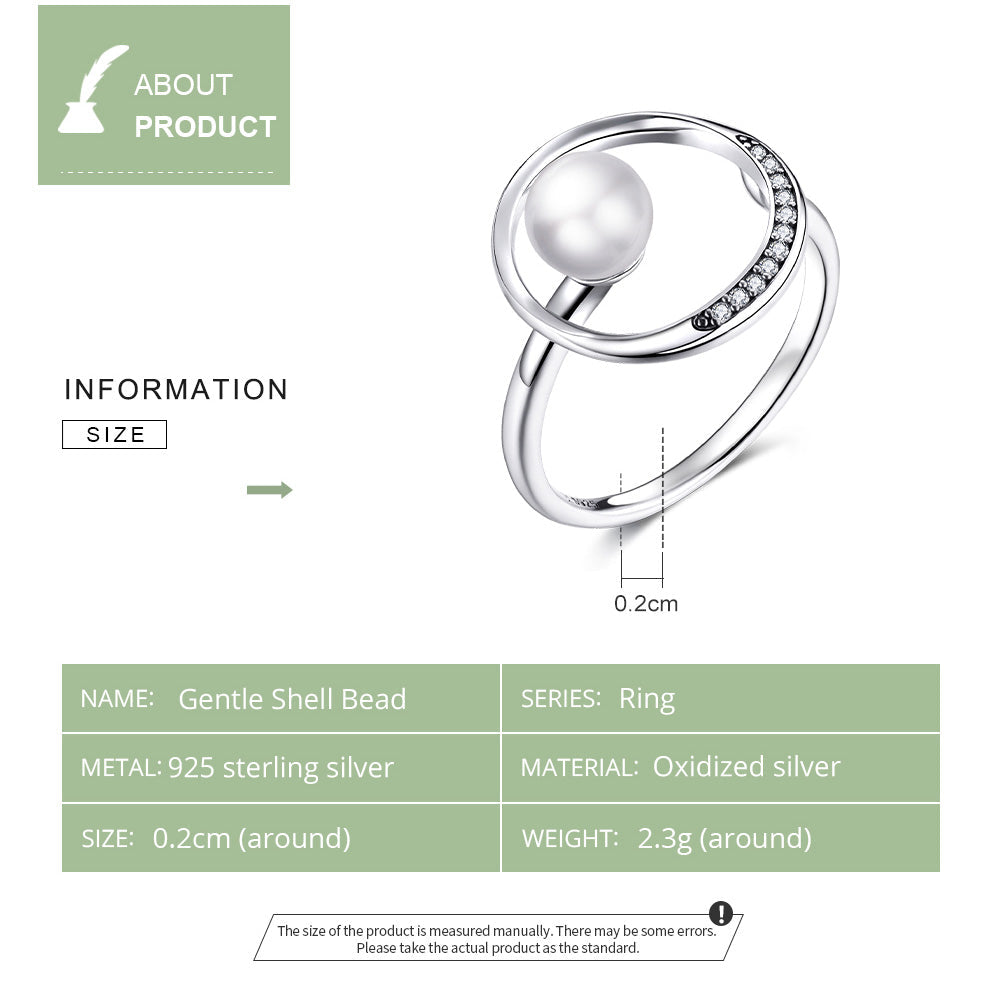 "Sylvory 925 Sterling Silver Lumina Pearl Ring"