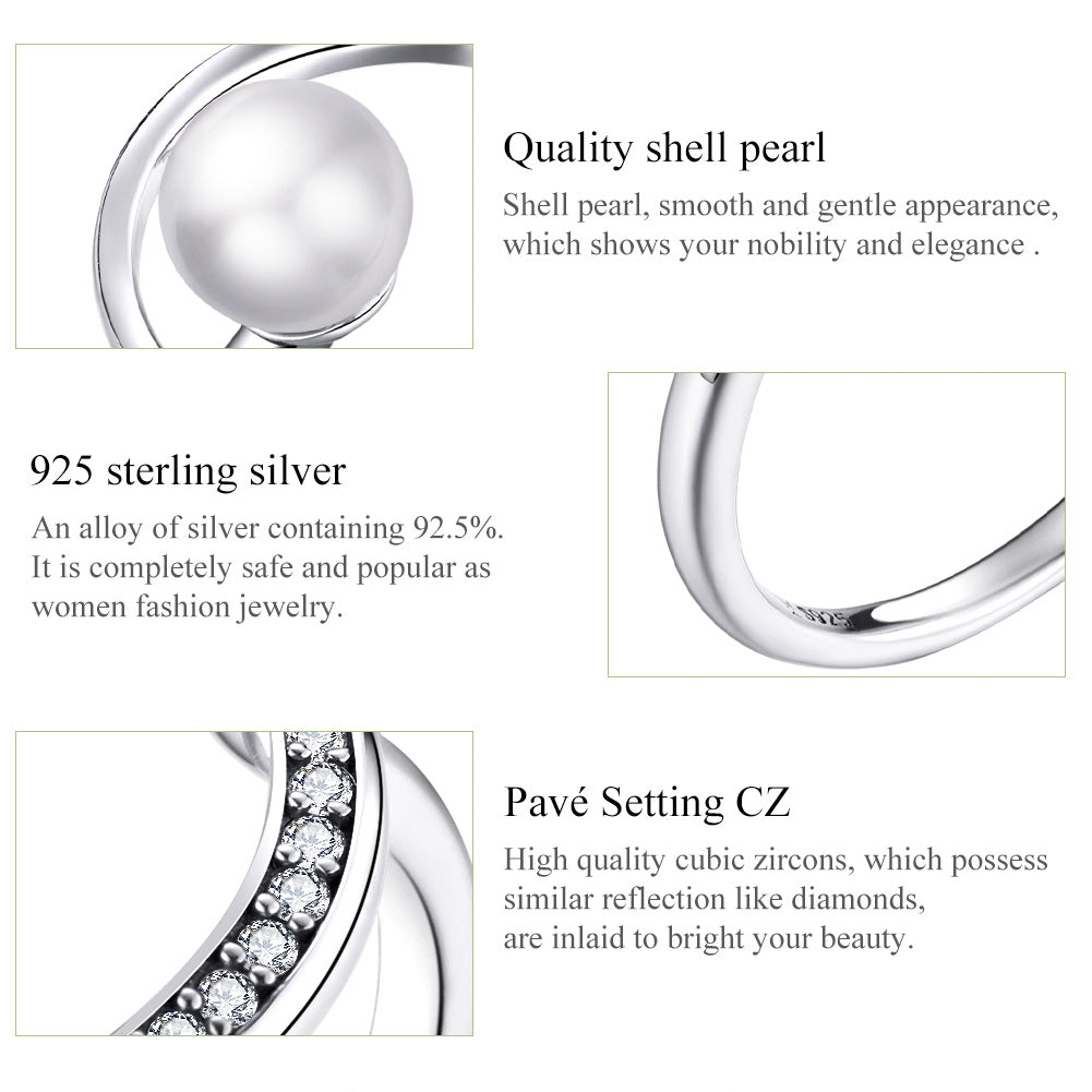"Sylvory 925 Sterling Silver Lumina Pearl Ring"
