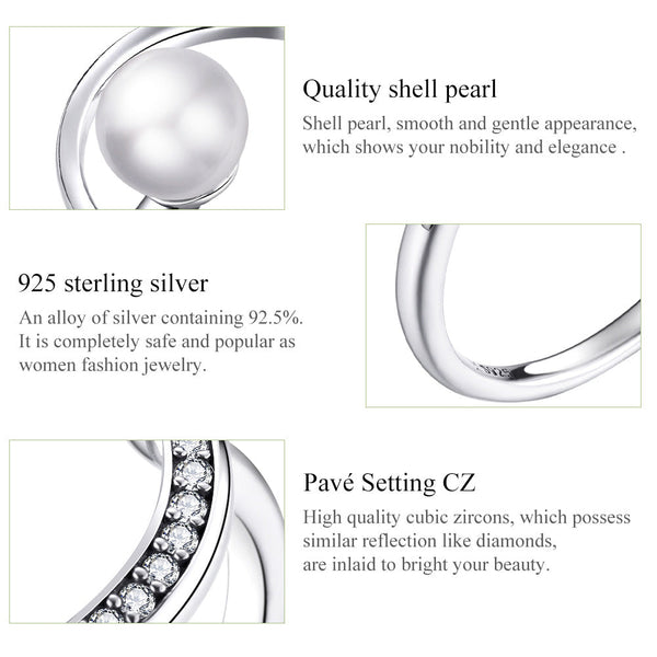 "Sylvory 925 Sterling Silver Lumina Pearl Ring"