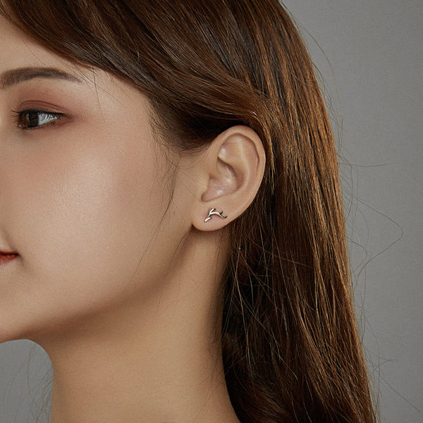 "Sylvory 925 Sterling Silver Majestic Antlers Studs"