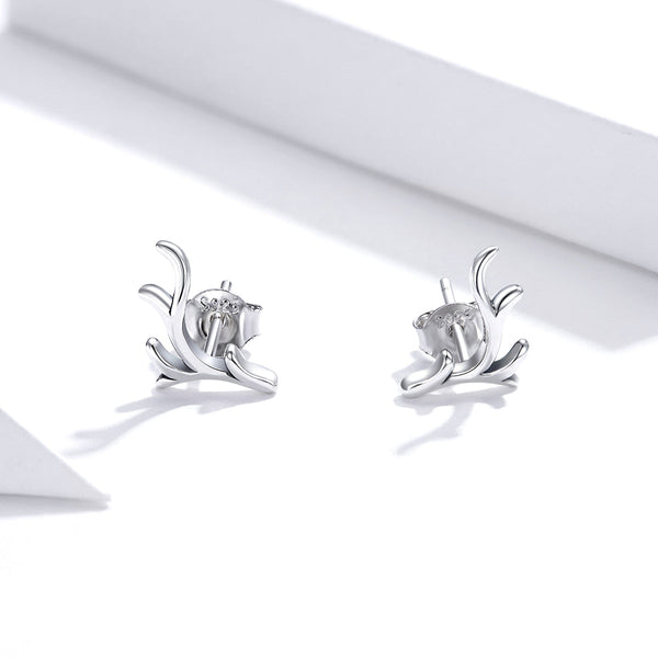"Sylvory 925 Sterling Silver Majestic Antlers Studs"