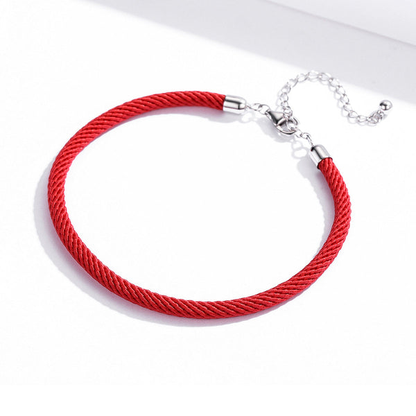"Sylvory 925 Sterling Silver Memory Rope Charm Keeper Bracelet"