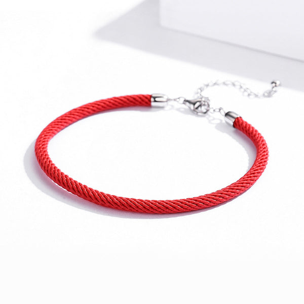 "Sylvory 925 Sterling Silver Memory Rope Charm Keeper Bracelet"