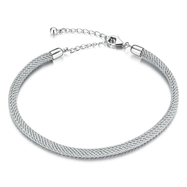"Sylvory 925 Sterling Silver Memory Rope Charm Keeper Bracelet"
