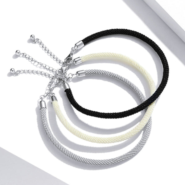 "Sylvory 925 Sterling Silver Memory Rope Charm Keeper Bracelet"
