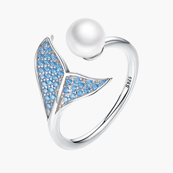 Silver Mermaid's Tear Ring in 925 Sterling Silver by Sylvory