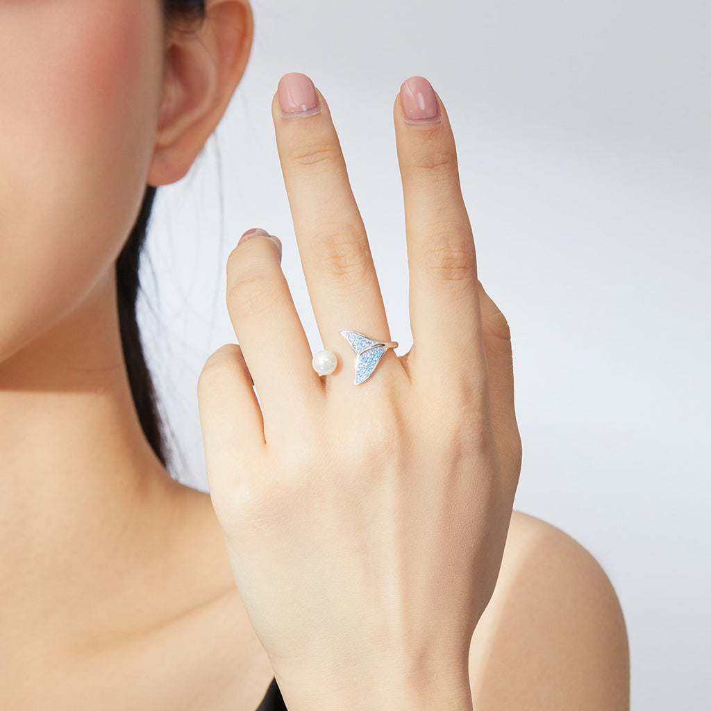 "Sylvory 925 Sterling Silver Mermaid's Tear Ring"