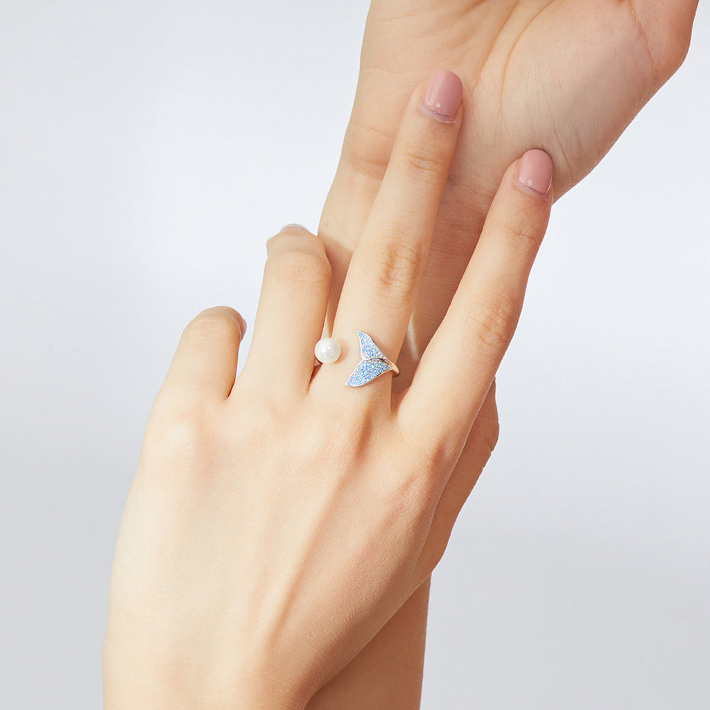"Sylvory 925 Sterling Silver Mermaid's Tear Ring"