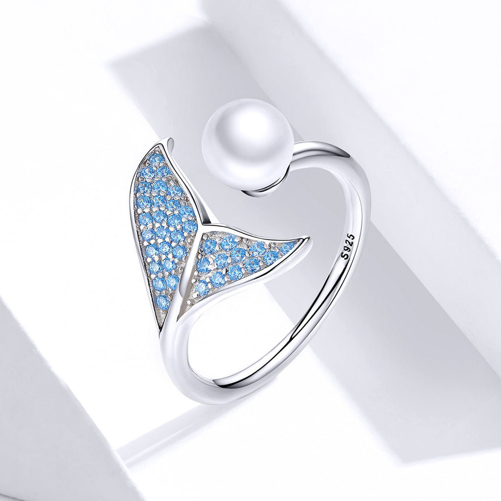 "Sylvory 925 Sterling Silver Mermaid's Tear Ring"