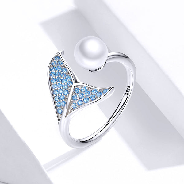 "Sylvory 925 Sterling Silver Mermaid's Tear Ring"