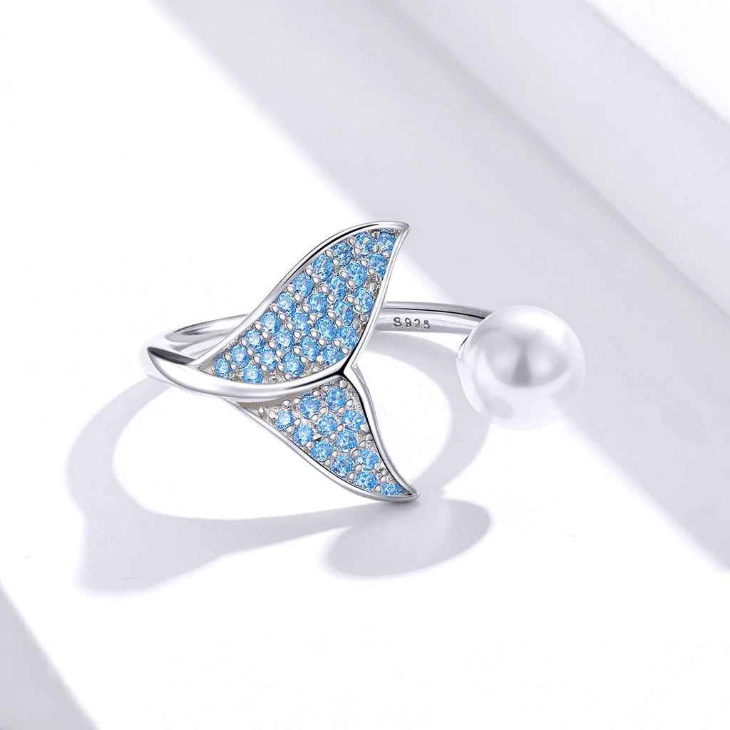 "Sylvory 925 Sterling Silver Mermaid's Tear Ring"