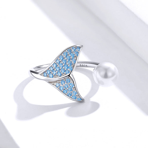 "Sylvory 925 Sterling Silver Mermaid's Tear Ring"