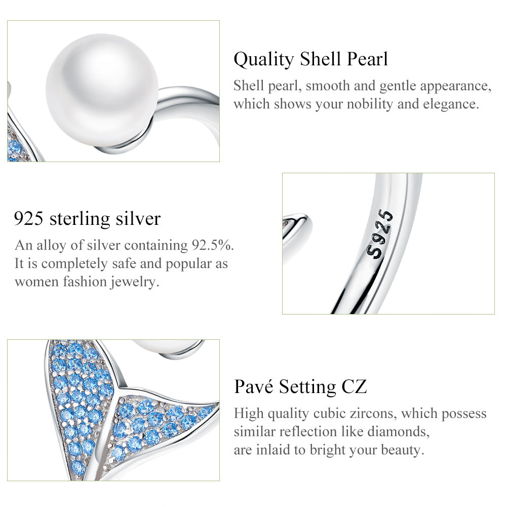 "Sylvory 925 Sterling Silver Mermaid's Tear Ring"