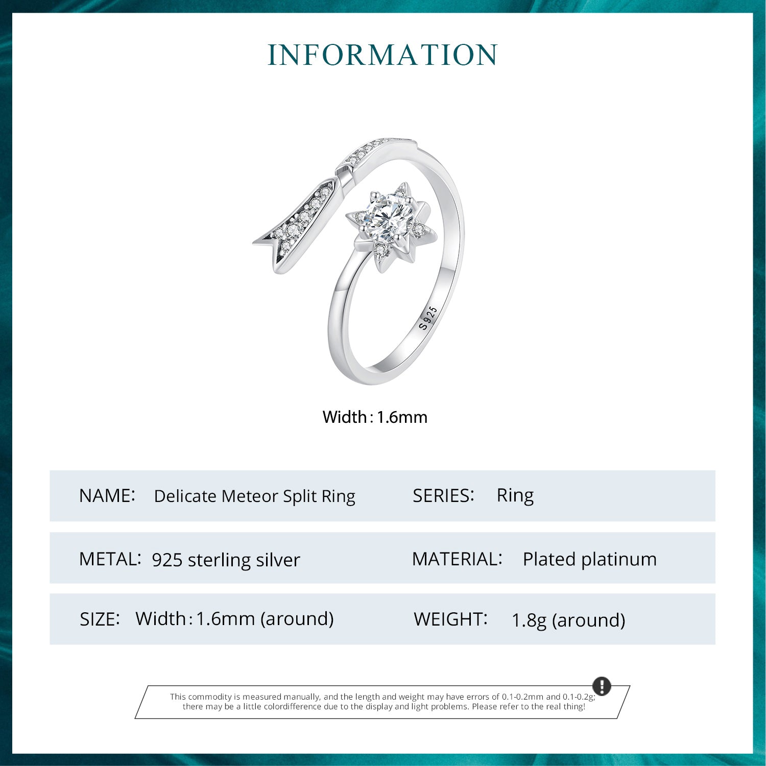 "Sylvory 925 Sterling Silver Meteoric Marvel Ring"