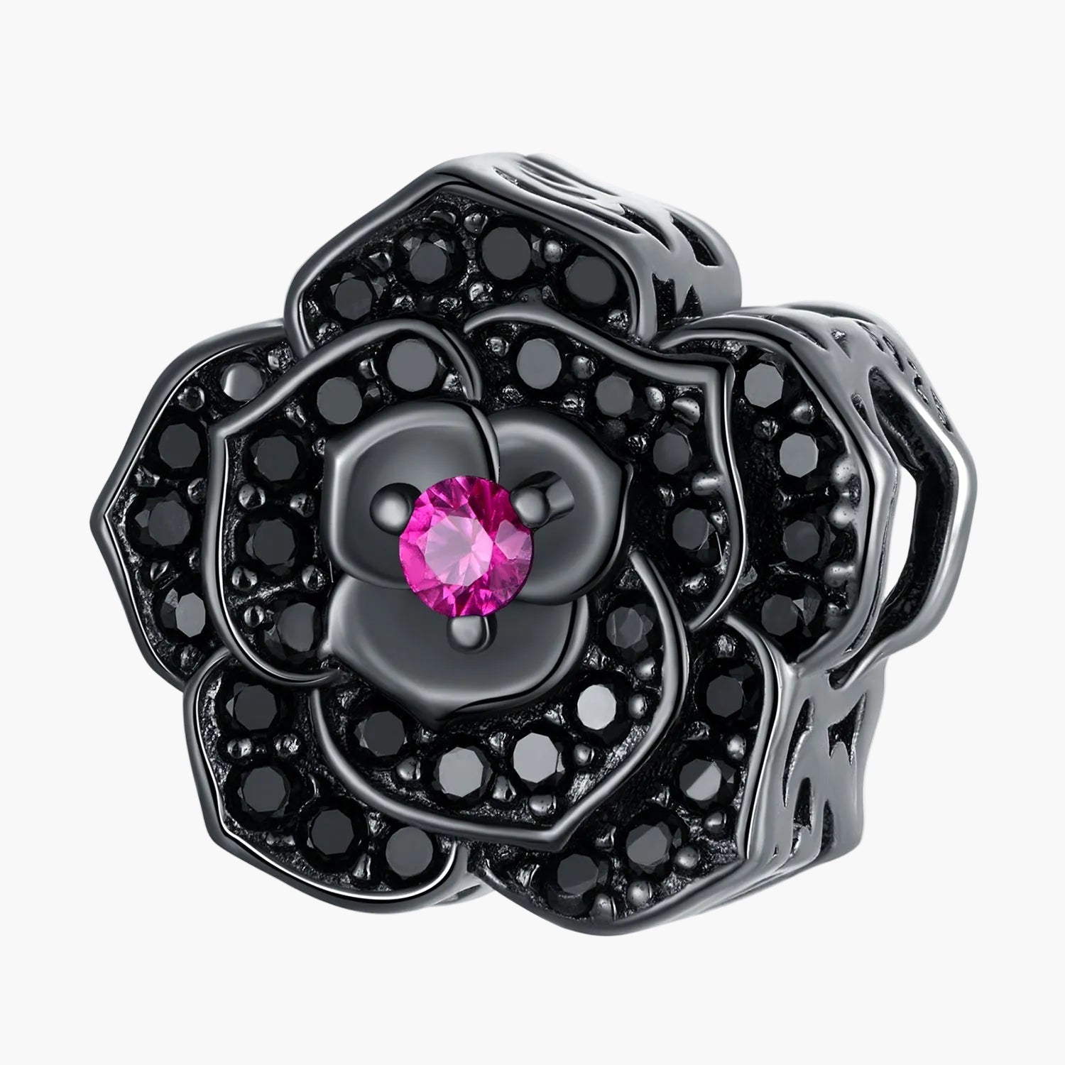 "Sylvory 925 Sterling Silver Midnight Bloom Charm"