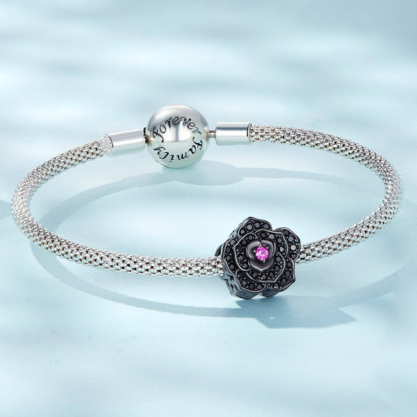 "Sylvory 925 Sterling Silver Midnight Bloom Charm"